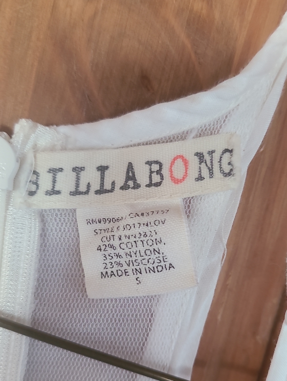 Billabong Cream Boho Babydoll Mini Dress Gauze Beach CoverUp Racerback Small - Picture 2 of 11
